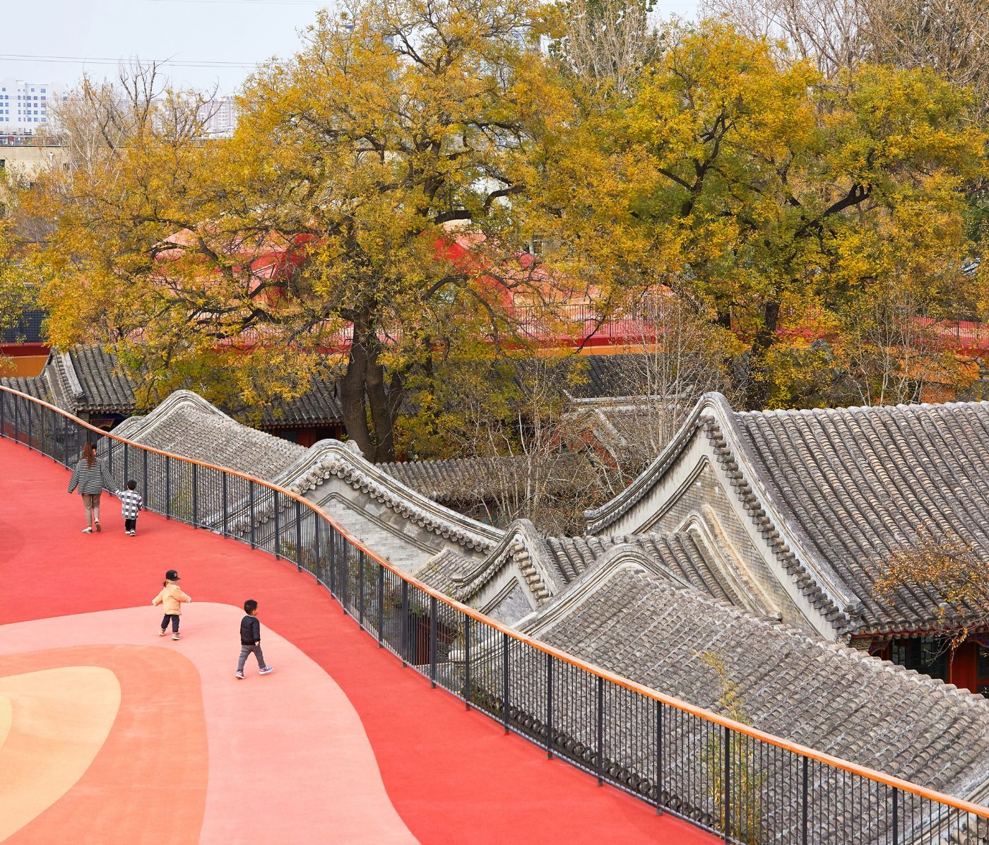Modern kindergarten built around a medieval district of China