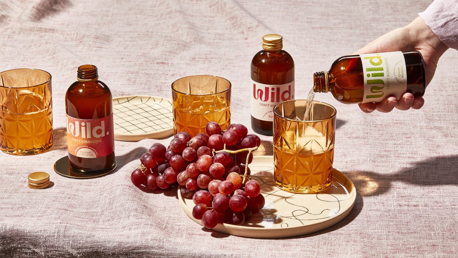 The Czech Marlon Studio used cultures of bacteria as a source of inspiration for the Wild. kombucha identity