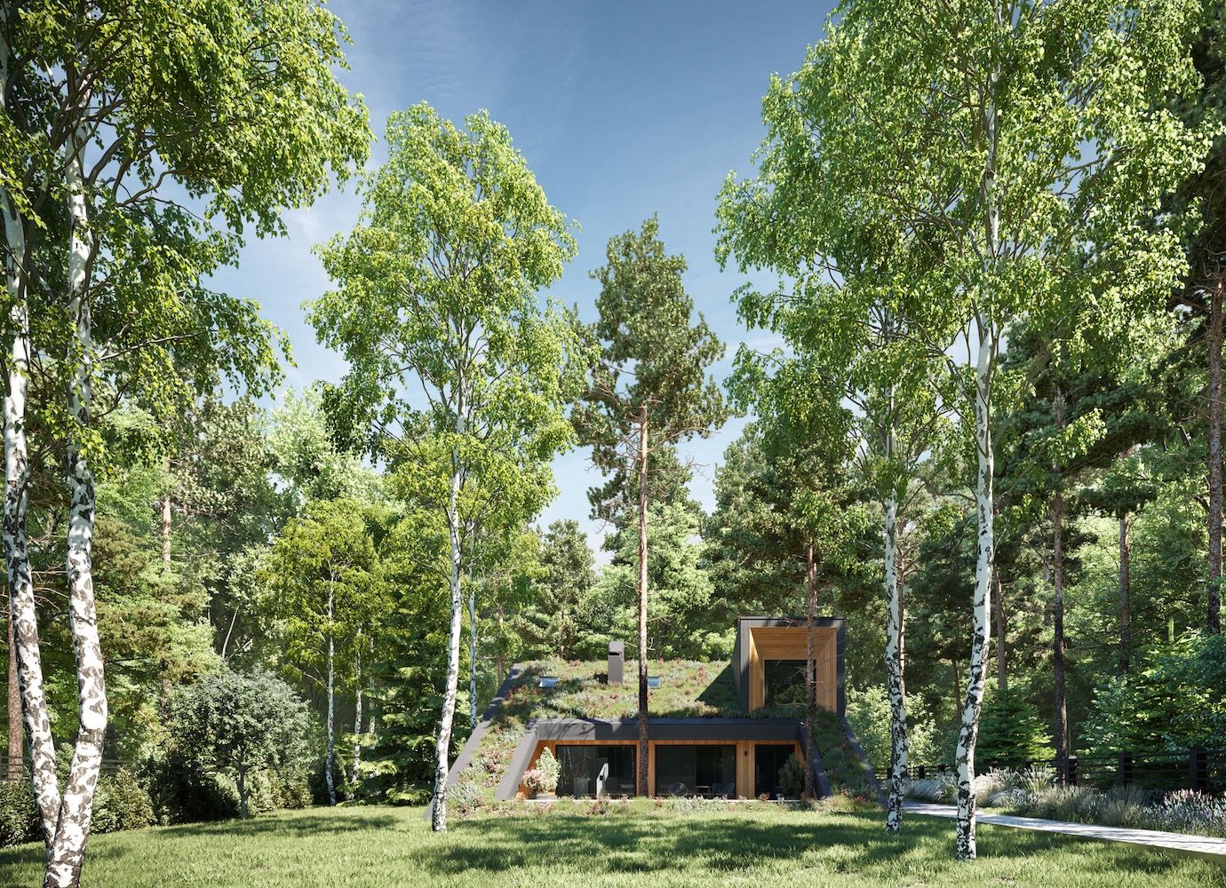 Moscow home built around trees
