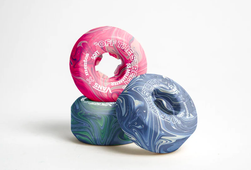 Skateboard wheels made of chewing gum