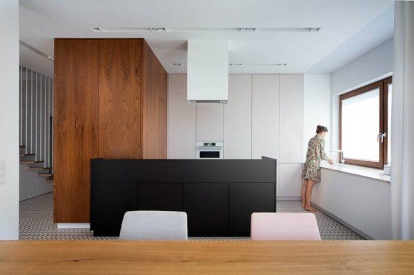 Cavalcade of patterns in a minimalist Polish home