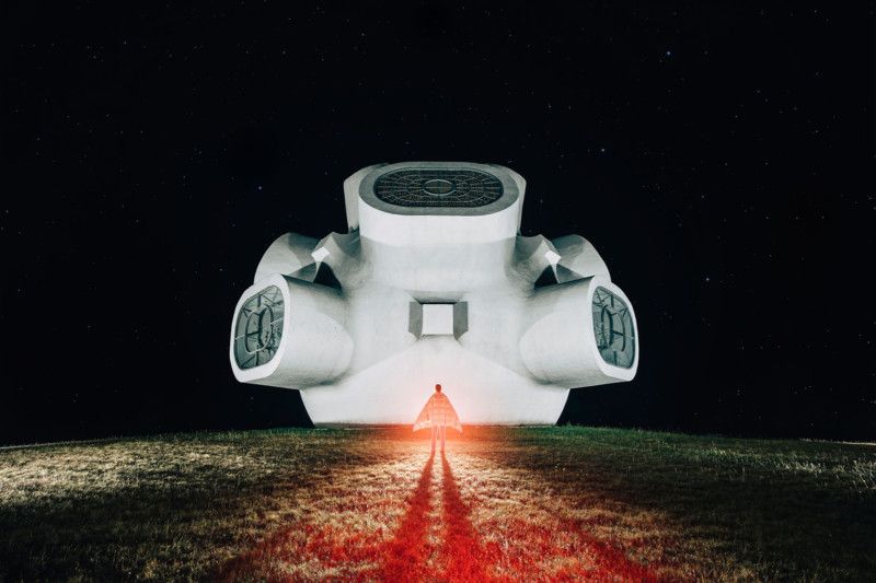 Futuristic images of abandoned monuments