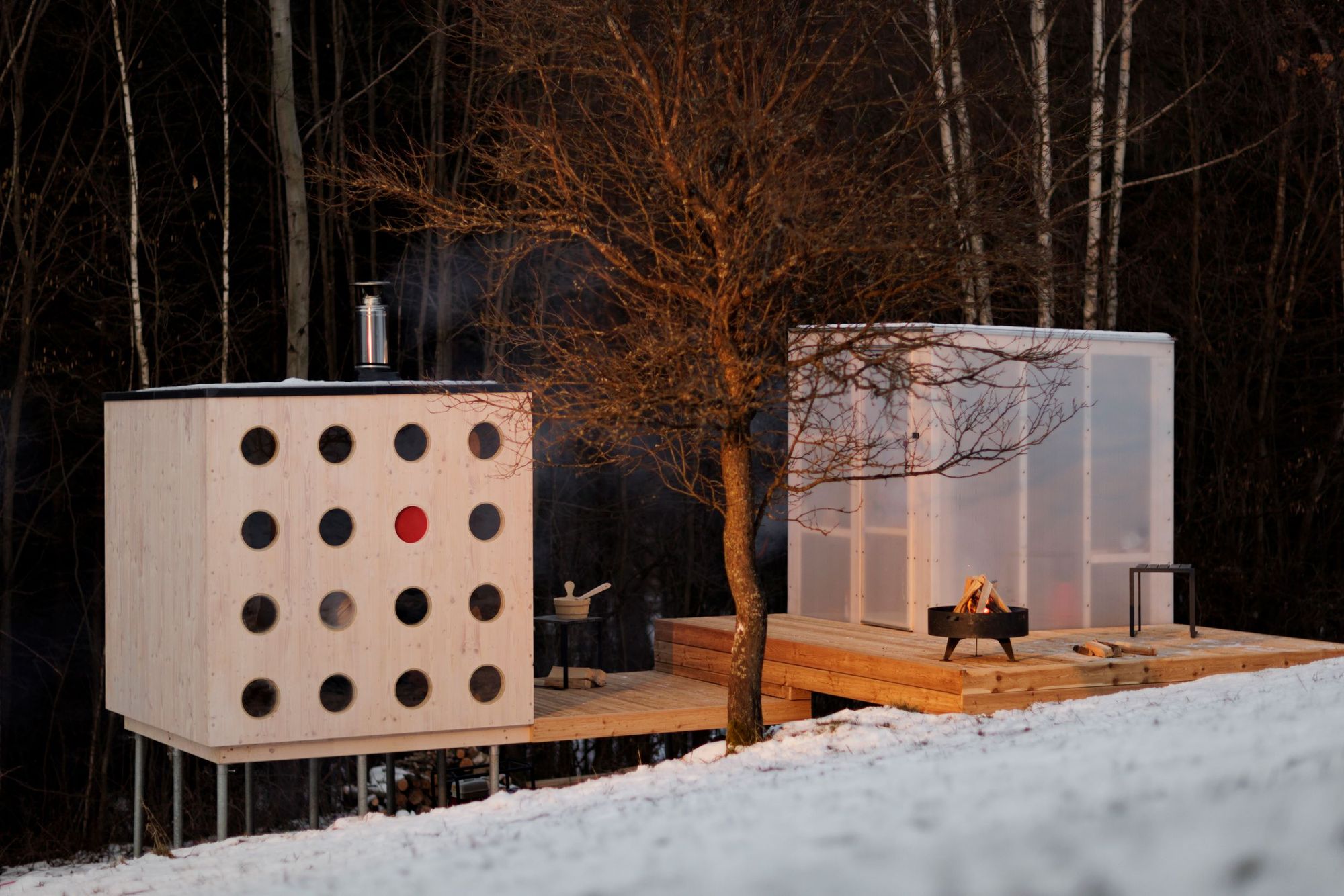 Szauna a természet hangjával