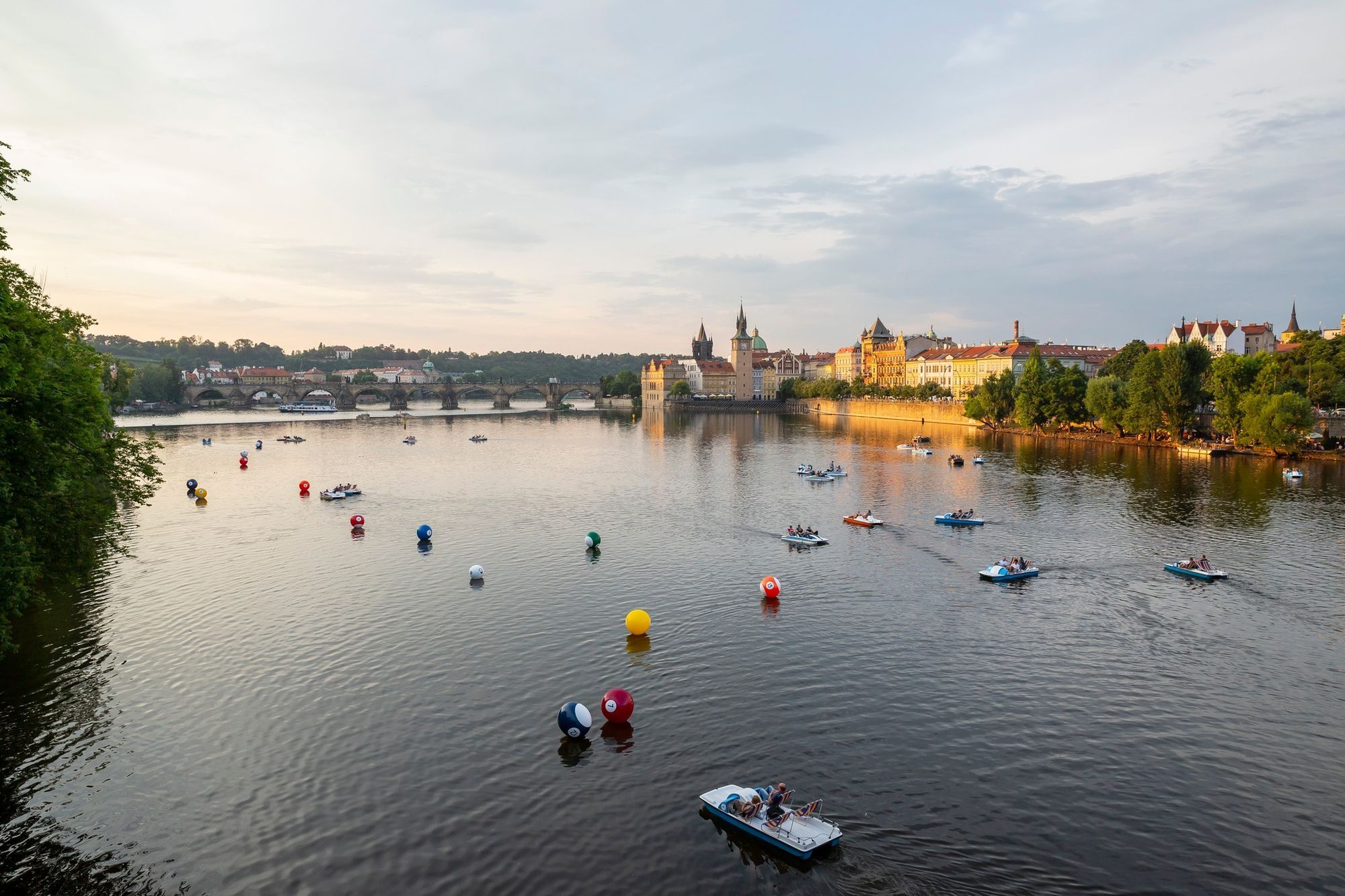 Hungarian artist’s installation sways on the Vltava in Prague