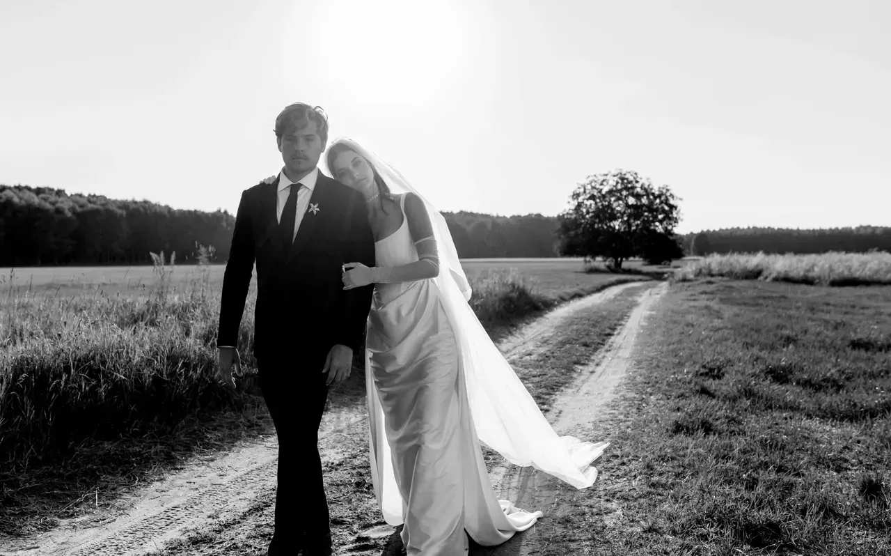 Palvin Barbara walks down the aisle in Vivienne Westwood gown