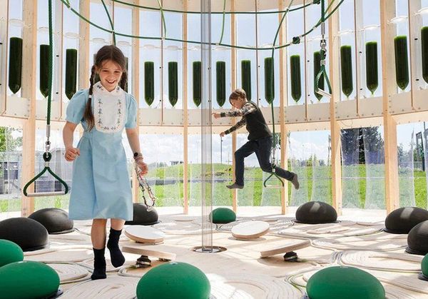 Playground with air-purifying micro-algae