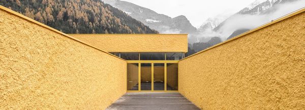 Monochrome fire stations in the Alps