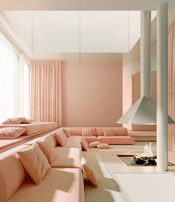 A dreamlike winter house in virtual space