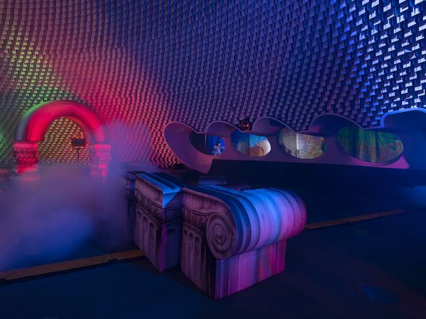 Ionic columns and disco lights in Andreas Angelidakis’ exhibition